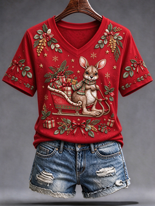 Women's Christmas in Australia Printed short-sleeved T-shirt
