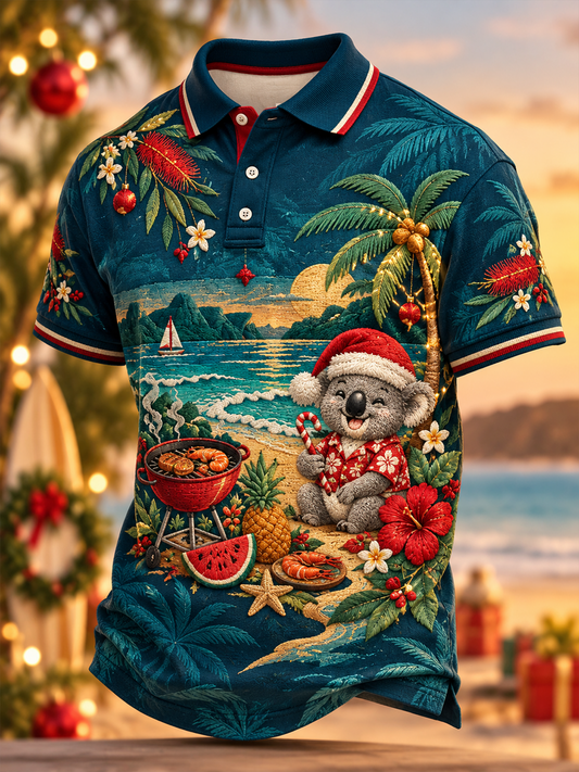 Men's Christmas in Australia Printed polo shirt
