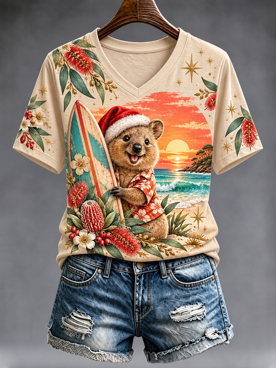 Women's Christmas In Australia Short-Sleeved T-Shirt