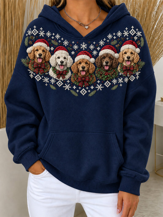 Women's Christmas Goldendoodles Pattern Causal Hoodie