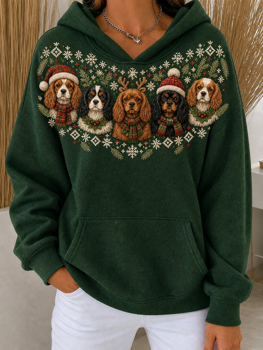 Women's Christmas Charles Pattern Causal Hoodie