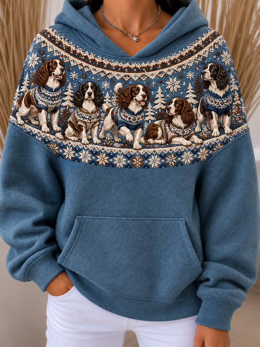 Women's English Springer Spaniel Dogs Pattern Causal Hoodie