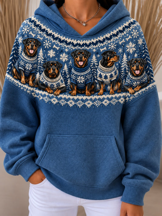 Women's Rottweilers Pattern Causal Hoodie