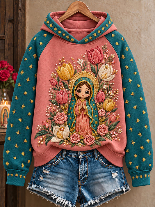 Women's Mexico Our Lady of Guadalupe Day Faith Art Printed Hoodie