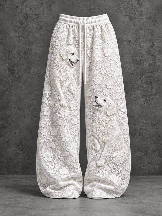 Women's Golden Retriever Print Casual Pants