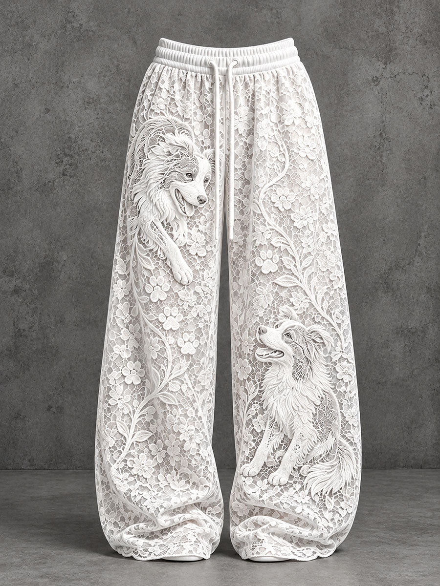 Women's Border Collie Print Casual Pants