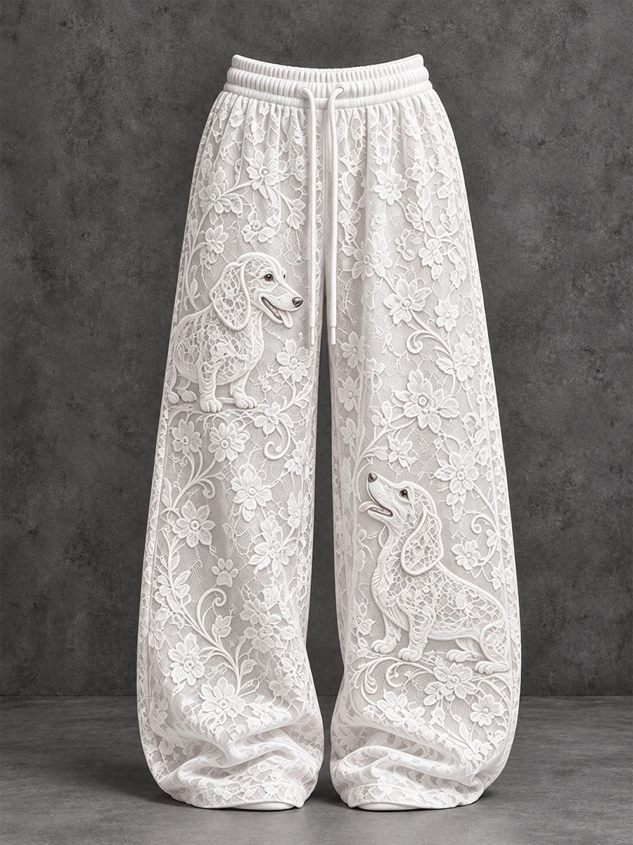 Women's Dachshund-Print Casual Pants