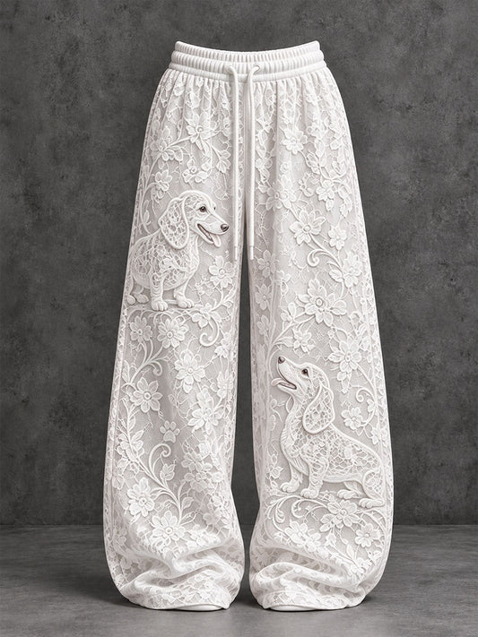 Women's Dachshund-Print Casual Pants