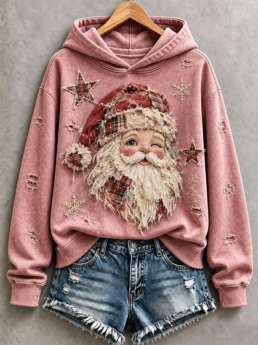 Women's Distressed Santa Hoodie