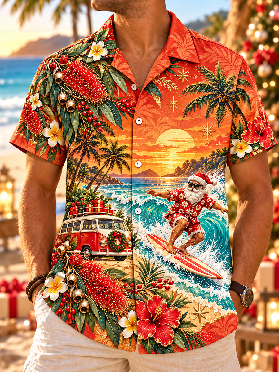 Men's Christmas In Australia  Art Print Short-Sleeved Shirt