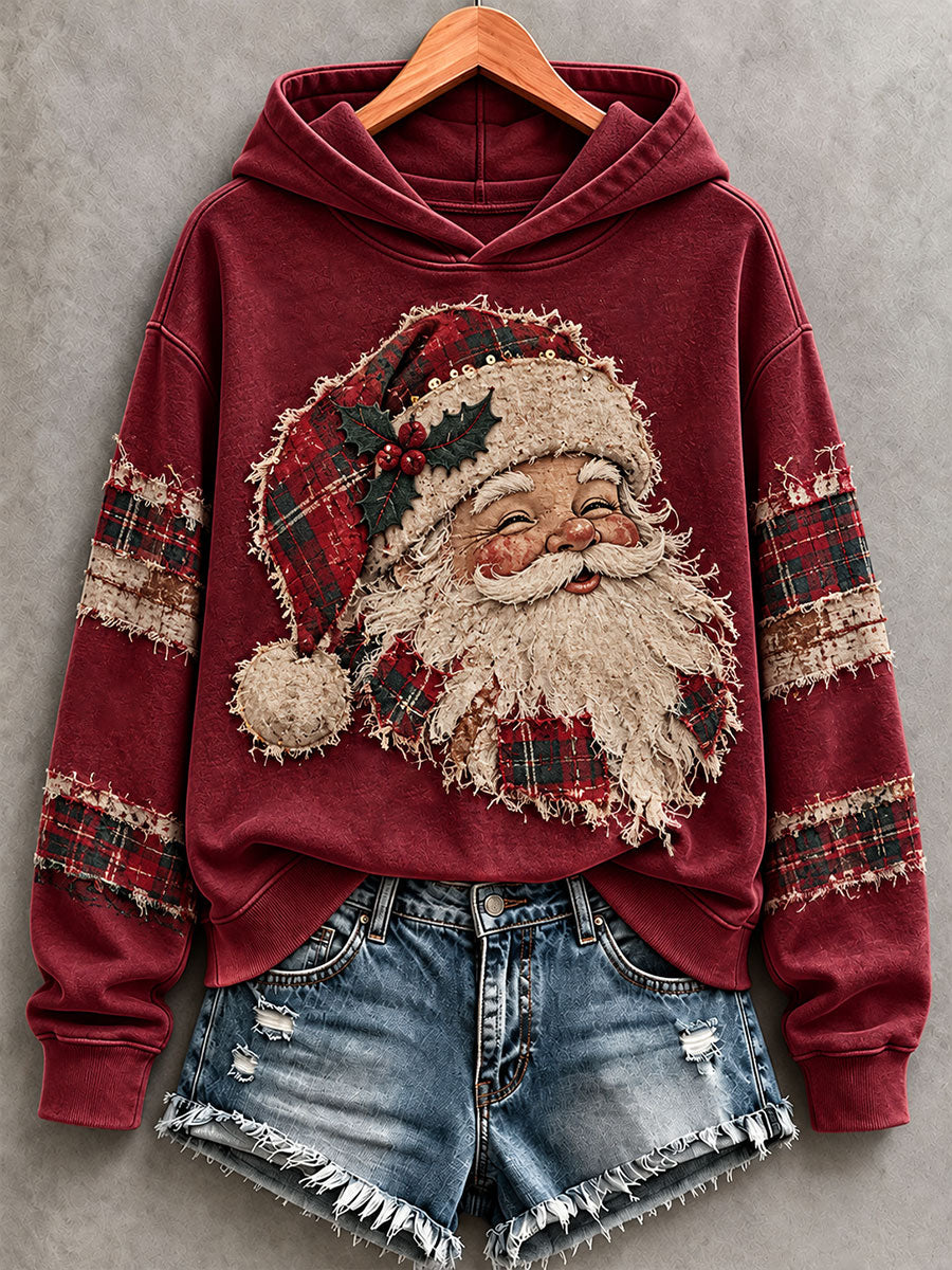 Women's Santa Print Hoodie