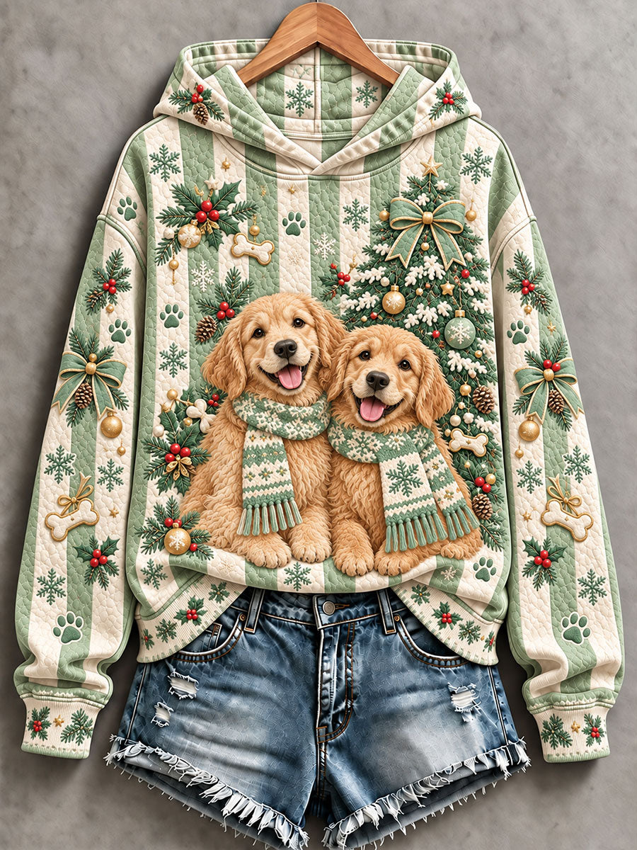 Women's Dog Art Print Casual Hoodie