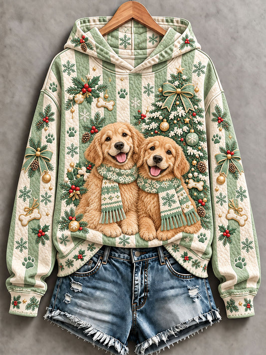 Women's Dog Art Print Casual Hoodie
