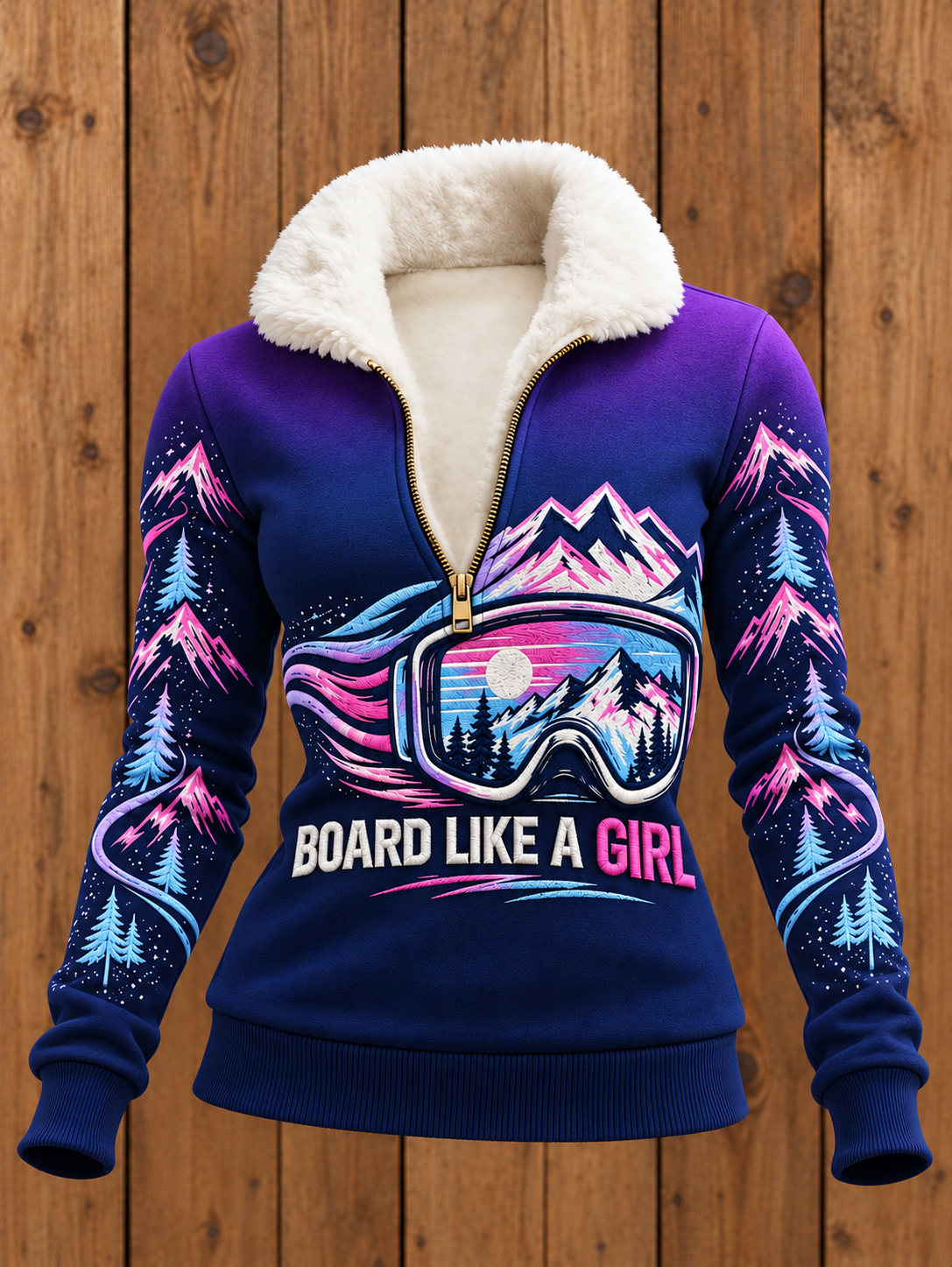 Women's SKI Fur Collar Top