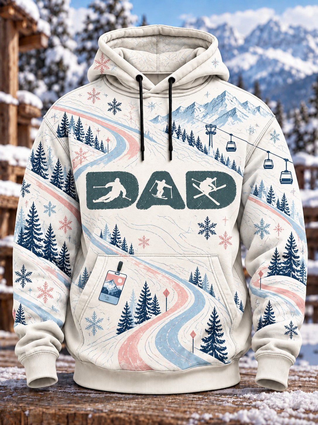 Men's Ski Dad Printed Hoodie