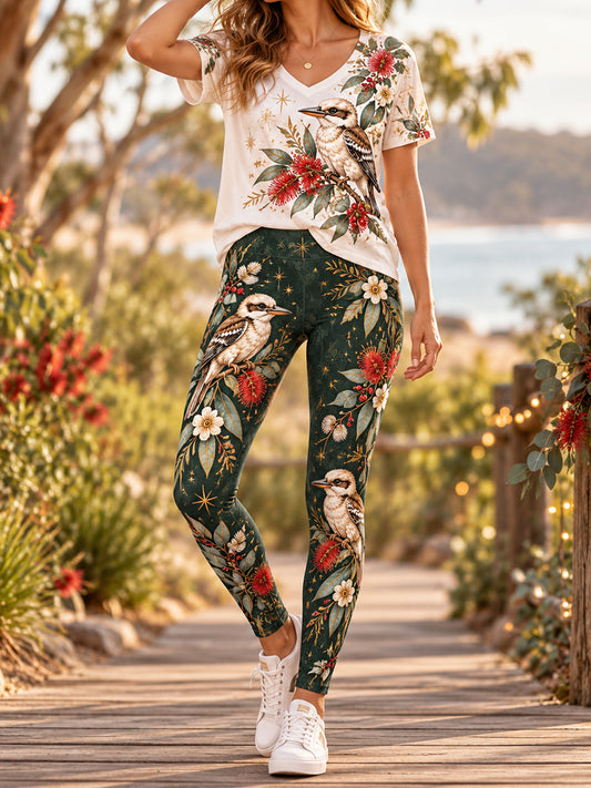 Women's Christmas In Australia  High-Waisted Slim Fit Casual Leggings