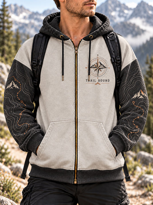 Men's Trail Bonnd Print Zip-Up Hoodie