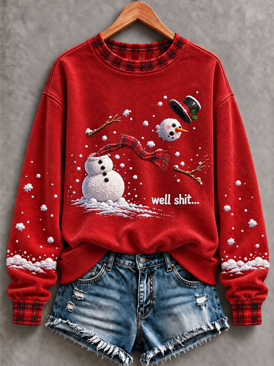 Women's Christmas Well Shit Funny Print Regular Hoodie