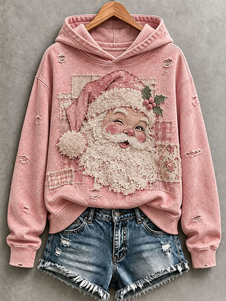 Women's Pink Santa Hoodie