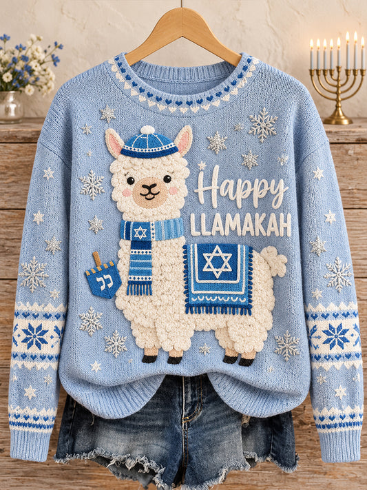 Women's Happy Hanakkah Printed Sweater