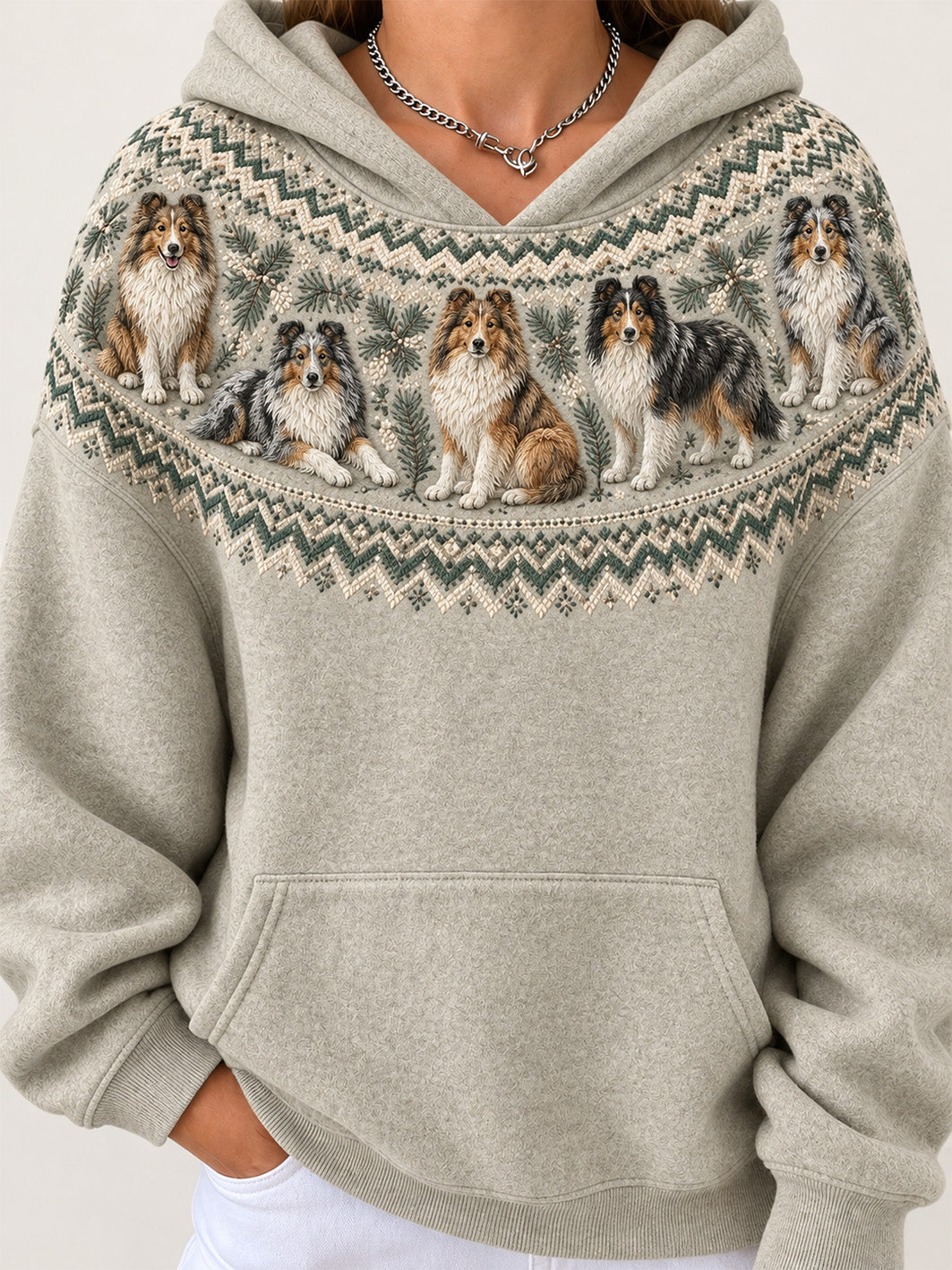 Women's Shetland Sheepdogs Pattern Causal Hoodie