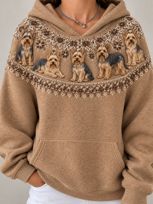 Women's Yorkshire Terriers Pattern Causal Hoodie
