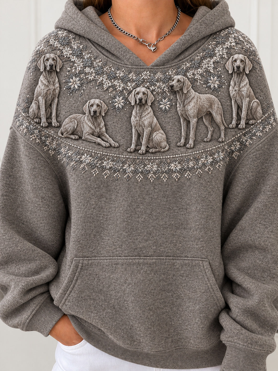 Women's Weimaraners Pattern Causal Hoodie