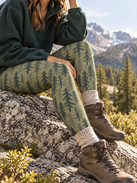 Women's Hiking Dogs Lover Printed Leggings