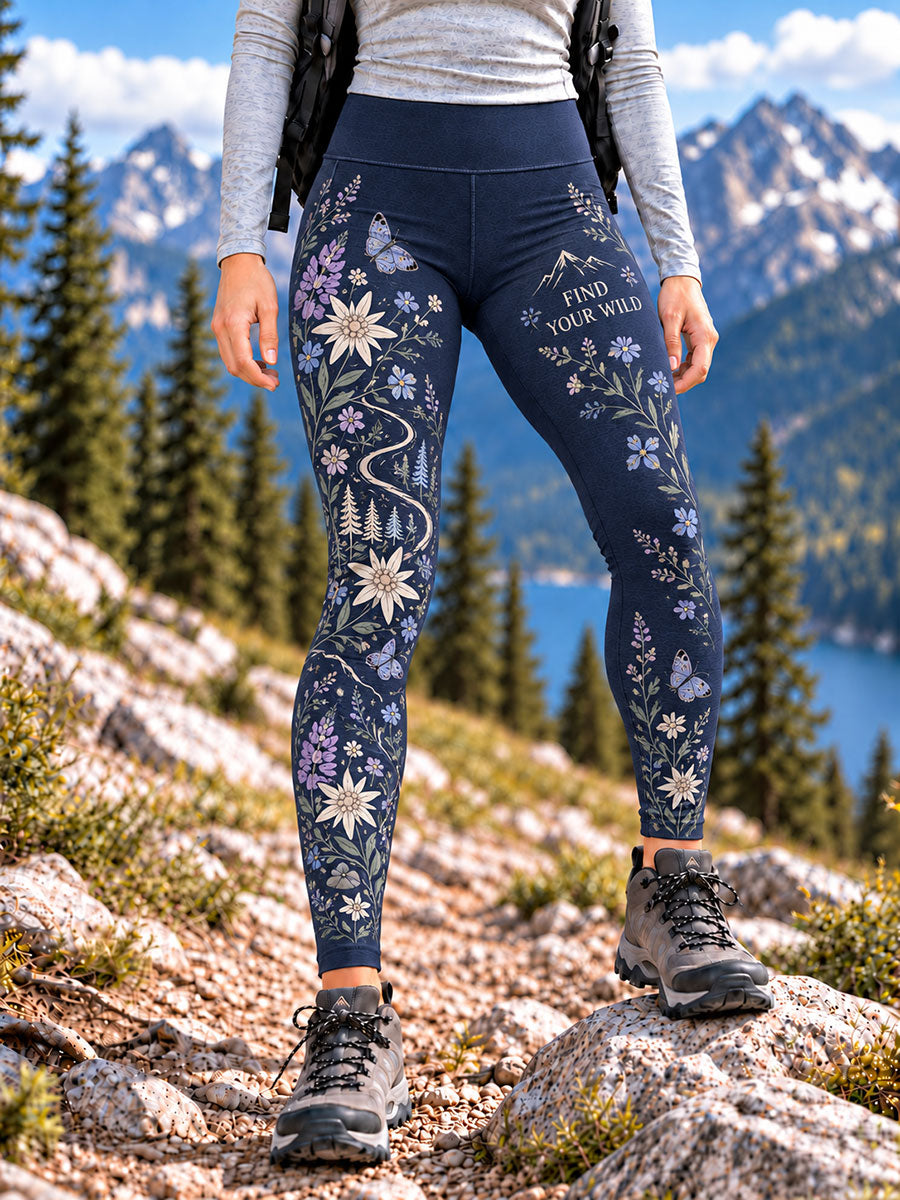 Women's Wilderness Trail Print Hike Lovers Leggings
