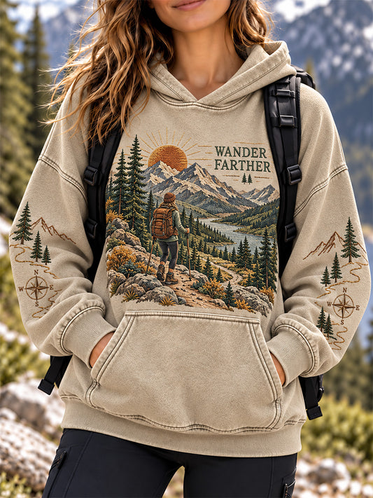 Women's Wilderness Trail Print Hike Lovers Hoodies