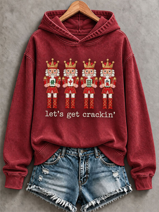 Women's ' Let's Get Crackin' 'Christmas Mahjong Print Casual Sweatshirt
