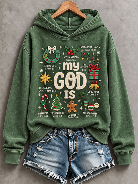 Women's 'My God Is...' Christmas Faith Printed Casual Sweatshirt