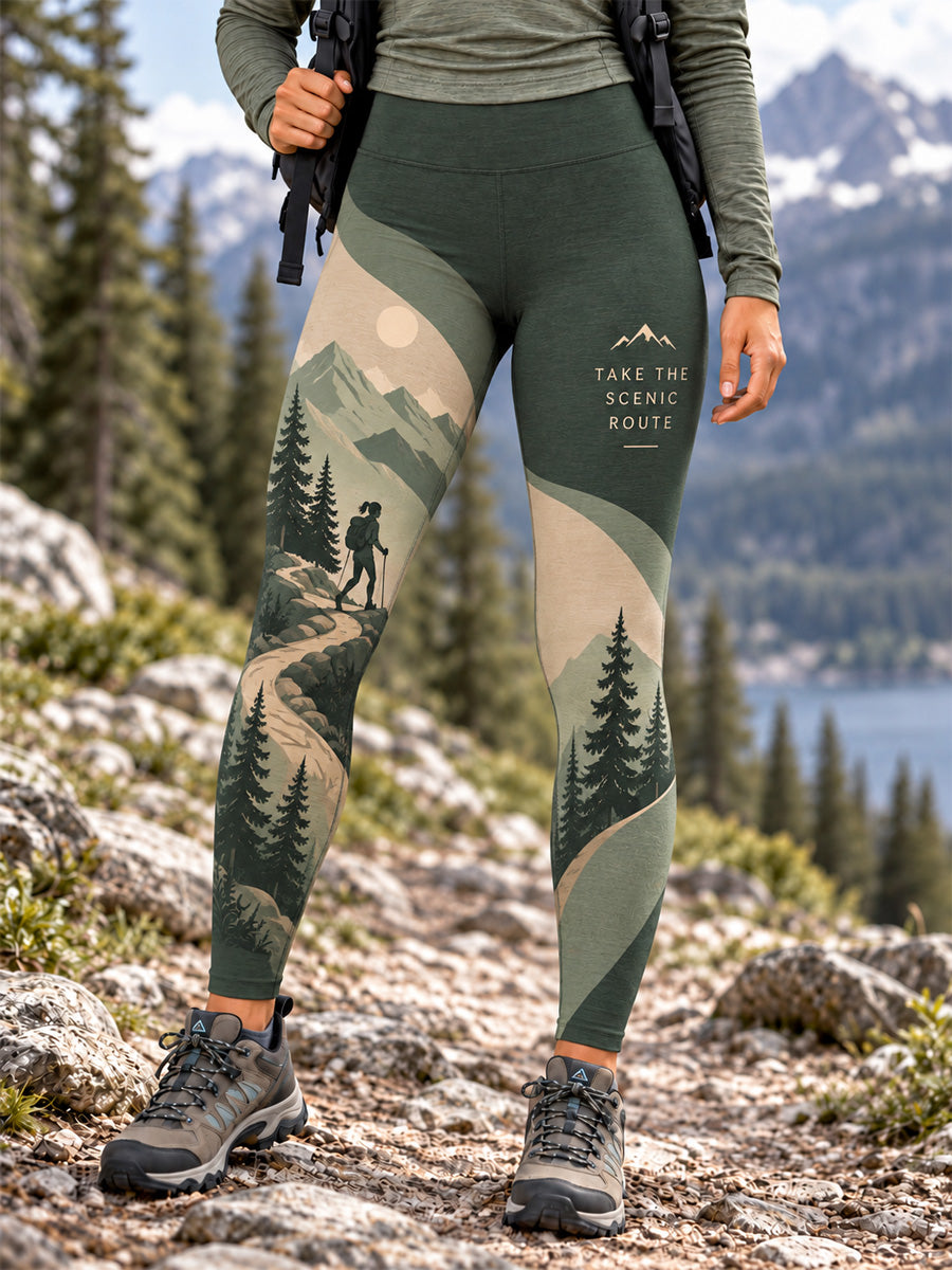 Women's Wilderness Trail Print Hike Lovers Leggings