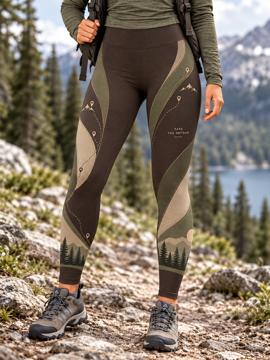 Women's Wilderness Trail Print Hike Lovers Leggings
