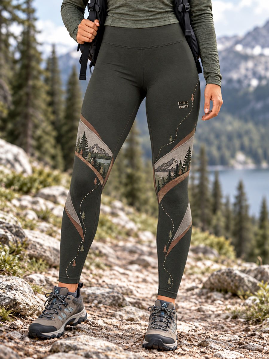 Women's Wilderness Trail Print Hike Lovers Leggings