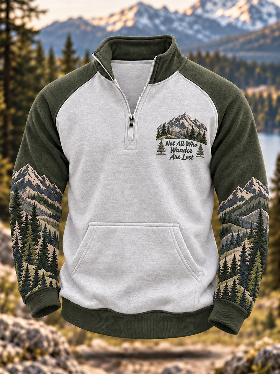 Men's Not All Who Wander Are Lost Print Zip-Up Hoodie