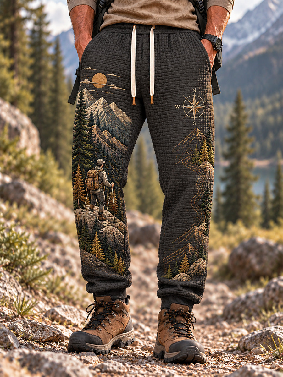 Men's Wilderness Trail Print Hike Lovers Casual Pants
