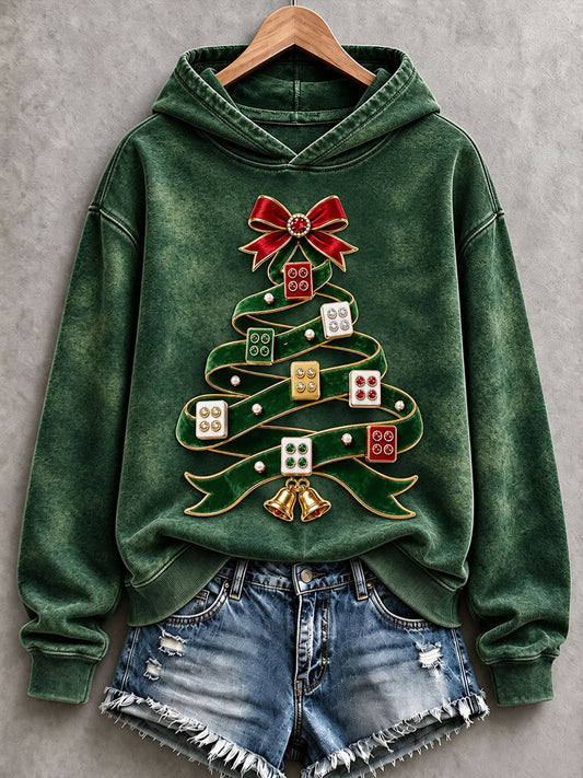 Women's Mahjong Christmas Tree Hoodies