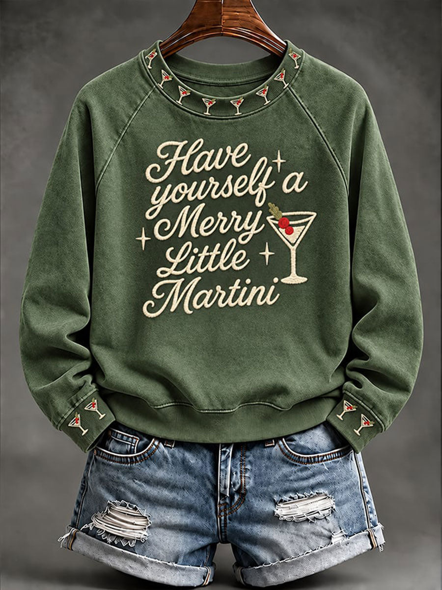 Women's 'Have Yourself a Merry Little Christmas' Printed Casual Sweatshirt