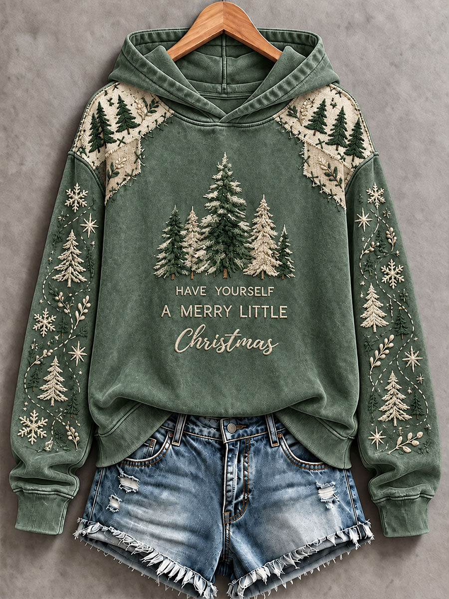 Women's 'Have Yourself a Merry Little Christmas' Print Casual Hoodie
