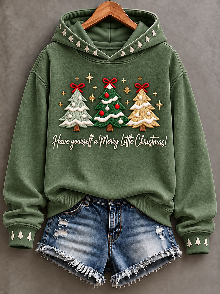 Women's 'Have Yourself a Merry Little Christmas' Print Casual Hoodie
