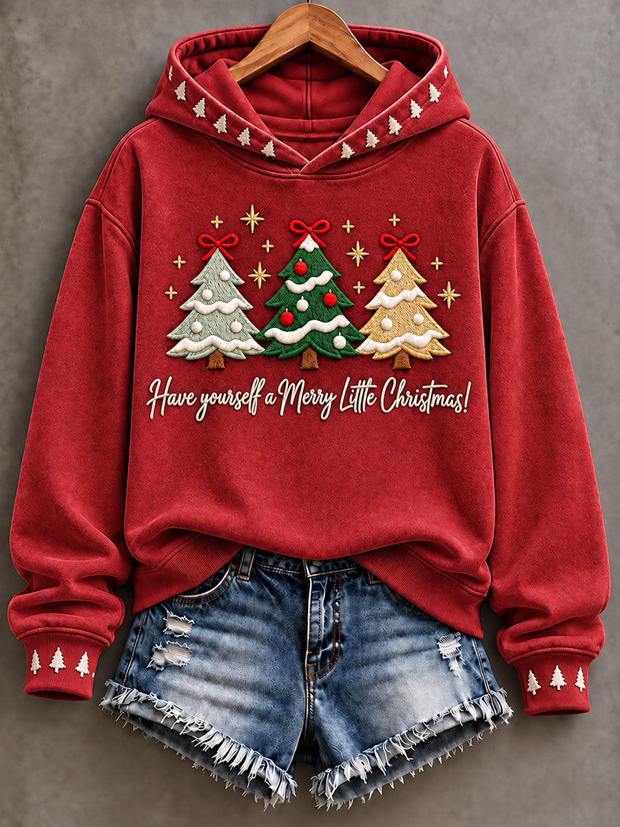 Women's 'Have Yourself a Merry Little Christmas' Print Casual Hoodie
