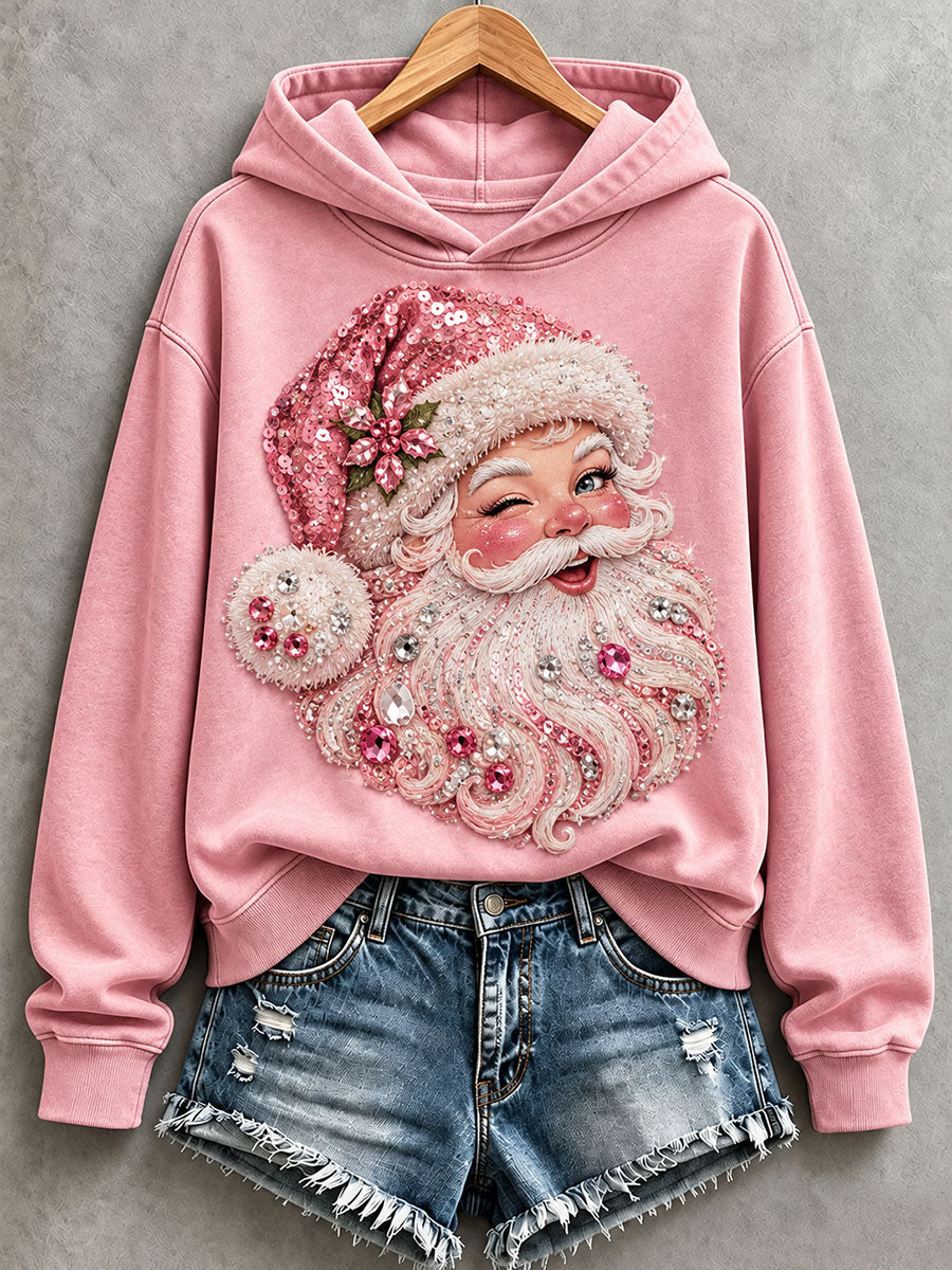 Women's Pink Santa Hoodie