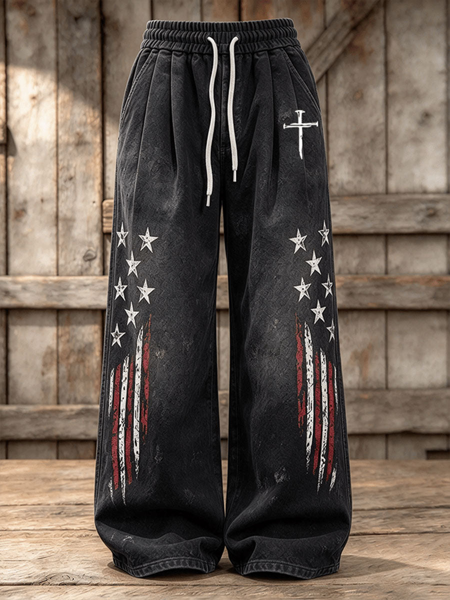 Women's Cross Print Casual Pants