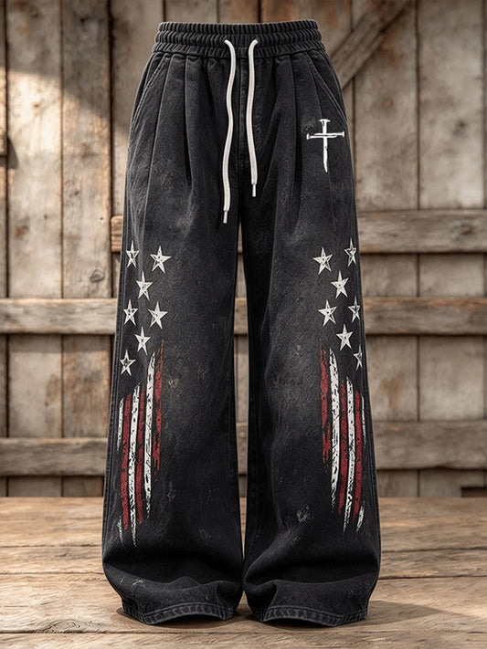 Women's Cross Print Casual Pants