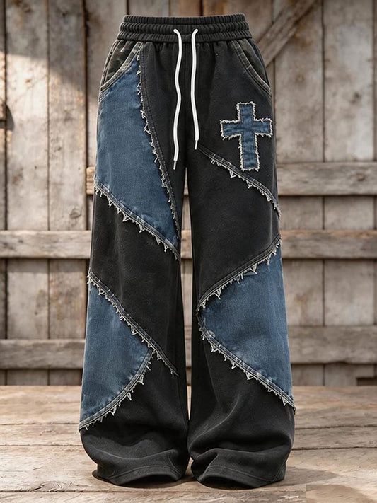 Women's Cross Print Casual Pants