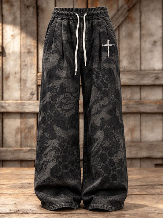 Women's Cross Print Casual Pants