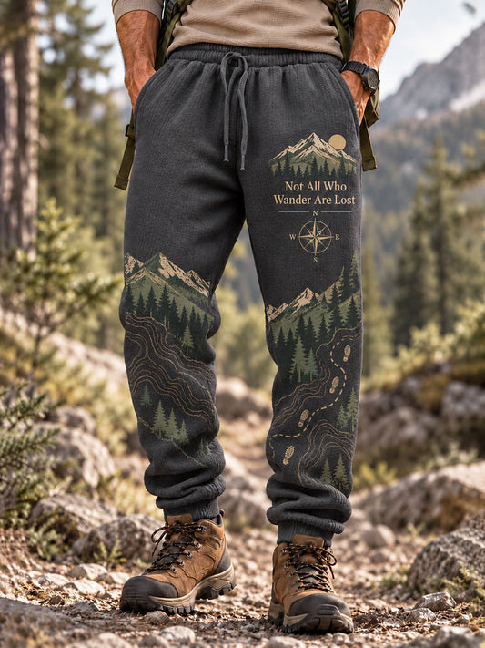 Men's Wilderness Trail Not All Who Wander Are Lost Print Pants