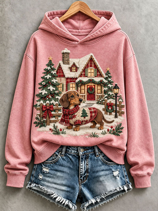 Women’s Christmas Inspired Dachshund Hoodie