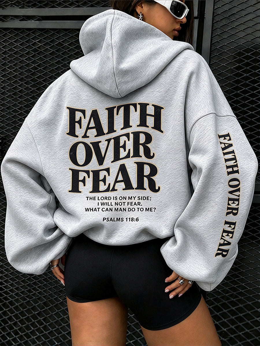 Women's Faith Over Fear Print Hoodies